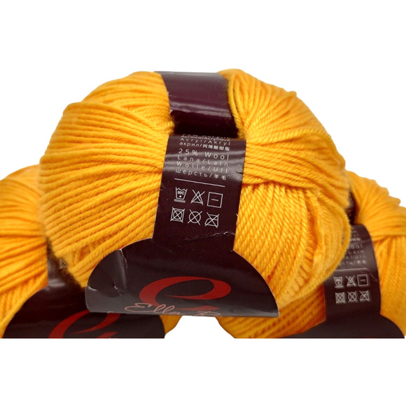 3 Skeins Ella Rae Cozy Soft Yarn Washable Wool Blend Sunflower #26 Discontinued - Picture 4 of 5